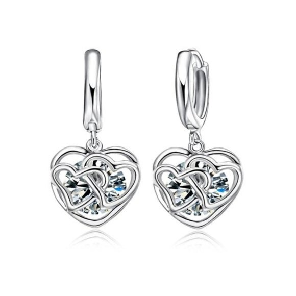 Minimalist Necklace Earrings Set Bundle 925 Sterling Silver Bohemian - Picture 3 of 3